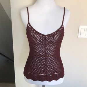Red knit tank